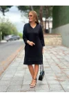 Kadın Modal Kumaş Kol Ve Etek Ucu Payetl Elbise
