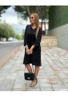Kadın Modal Kumaş Kol Ve Etek Ucu Payetl Elbise