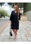 Kadın Modal Kumaş Kol Ve Etek Ucu Payetl Elbise