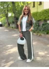 Kadın Modal Kumaş Yakası Fermuarlı şerit Detaylı Takım