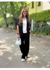 Kadın Modal Kumaş Yakası Fermuarlı şerit Detaylı Takım