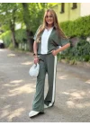 Kadın Modal Kumaş Yakası Fermuarlı şerit Detaylı Takım