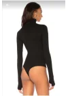 Kadın Parmak Geçmeli Milano Balıkçı Yaka Ipek Jarse Bodysuit 0135