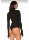 Kadın Parmak Geçmeli Milano Balıkçı Yaka Ipek Jarse Bodysuit