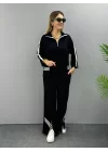 Kadın Polo Yaka Paça Yırtmaçlı Ribanalı İkili Takım