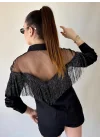 Kadın Püskül Detay Poplin Gömlek Bluz Fırsat Ürün