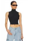 Kadın Sıfır Kol Balıkçı Yaka Çift Kat İpek Jarse Crop Top