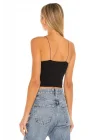 Kadın Sıfır Kol İp Askılı Çift Kat İpek Jarse Crop Top