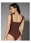 Kadın Sıfır Kol Kalın Askılı Ipek Jarse Bodysuit
