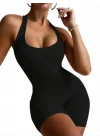 Kadın Sırt Sporcu Kesim Kaşkorse Kumaş Mini Bodycon