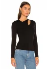 Kadın Siyah Ipek Jarse Uzun Kollu Bluz