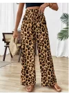 Kadın Süprem Kumaş Beli Lastikli Leopar Desen Pantolon
