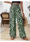 Kadın Süprem Kumaş Beli Lastikli Leopar Desen Pantolon