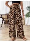 Kadın Süprem Kumaş Beli Lastikli Leopar Desen Pantolon