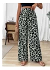Kadın Süprem Kumaş Beli Lastikli Leopar Desen Pantolon