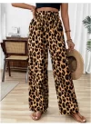 Kadın Süprem Kumaş Beli Lastikli Leopar Desen Pantolon
