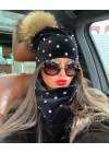 Kadın Taş Detay Boyunluk Ve Bere Takım