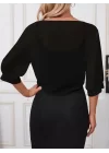 Kadın Truvakar Kol önden Bağlamalı Kısa şifon Bolero Ceket