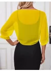 Kadın Truvakar Kollu önden Bağlamalı Kısa şifon Bolero Ceket