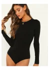 Kadın Uzun Kol Ipek Jarse Bodysuit