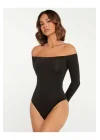 Kadın Uzun Kol Ipek Jarse Bodysuit