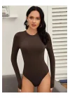 Kadın Uzun Kol Ipek Jarse Bodysuit