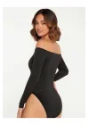 Kadın Uzun Kol Ipek Jarse Bodysuit