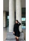 Kadın Uzun Kollu Balıkçı Yaka Salaş Kusa Akrilik Elbise