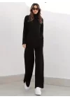 Kadın Uzun Kollu Balıkçı Yaka şardonlu Bluz Ve Pantolon Ikili Takım