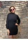 Kadın Uzun Kollu Balıkçı Yaka şardonlu Kaşkorse Elbise
