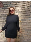 Kadın Uzun Kollu Balıkçı Yaka şardonlu Kaşkorse Elbise