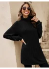 Kadın Uzun Kollu Balıkçı Yakayanlar Yırtmaçlı Kaşkorse Bluz