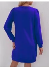 Kadın Uzun Kollu Bisiklet Yaka Iki Iplik Elbise