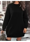 Kadın Uzun Kollu Bisiklet Yaka Iki Iplik Elbise