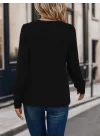 Kadın Uzun Kollu Bisiklet Yaka şardonlu Kaşkorse Bluz