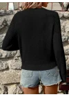 Kadın Uzun Kollu Bisiklet Yaka Triko Bluz
