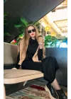 Kadın Uzun Kollu Boğazlı Midi Boy Triko Elbise (kemersiz)