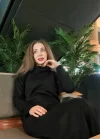 Kadın Uzun Kollu Boğazlı Midi Boy Triko Elbise (kemersiz)