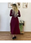 Kadın Uzun Kollu çıtçıtlı Viskon Krop Bluz Ve Yırtmaçlı Etek Istenildiğinde Elbise Olan Ikili Takım