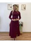Kadın Uzun Kollu çıtçıtlı Viskon Krop Bluz Ve Yırtmaçlı Etek Istenildiğinde Elbise Olan Ikili Takım