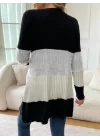 Kadın Uzun Kollu çok Renkli önden Düğmeli Uzun Ceket