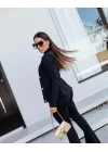 Kadın Uzun Kollu Hakim Yaka önden Düğmeli Atlas Ceket