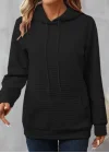 Kadın Uzun Kollu Kapşonlu Bağcıklı Cepli Capitone Sweatshirt