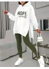 Kadın Uzun Kollu Kapşonlu Bağcıklı Viskon Iki Iplik Sweat