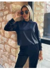 Kadın Uzun Kollu Kapüşonlu Oversize Sweat Ve Pantolon Ikili Takım
