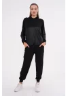 Kadın Uzun Kollu Kapüşonlu Oversize Sweat Ve Pantolon Ikili Takım