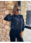 Kadın Uzun Kollu Kapüşonlu Oversize Sweat Ve Pantolon Ikili Takım