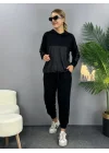 Kadın Uzun Kollu Kapüşonlu Oversize Sweat Ve Pantolon Ikili Takım