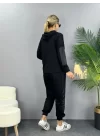 Kadın Uzun Kollu Kapüşonlu Oversize Sweat Ve Pantolon Ikili Takım