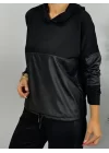 Kadın Uzun Kollu Kapüşonlu Oversize Sweat Ve Pantolon Ikili Takım